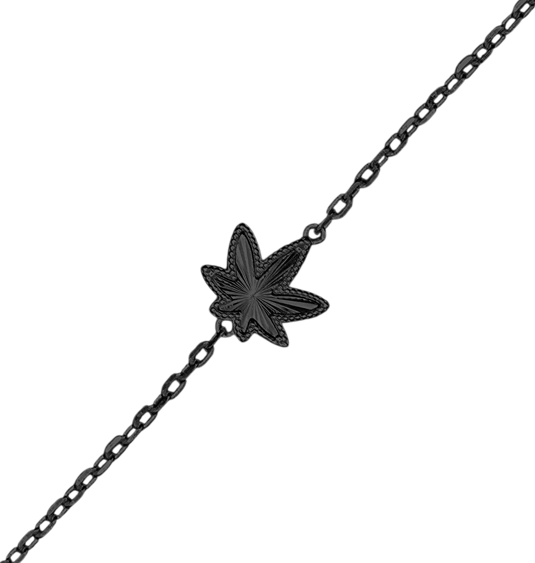 Black One Leaf Bracelet