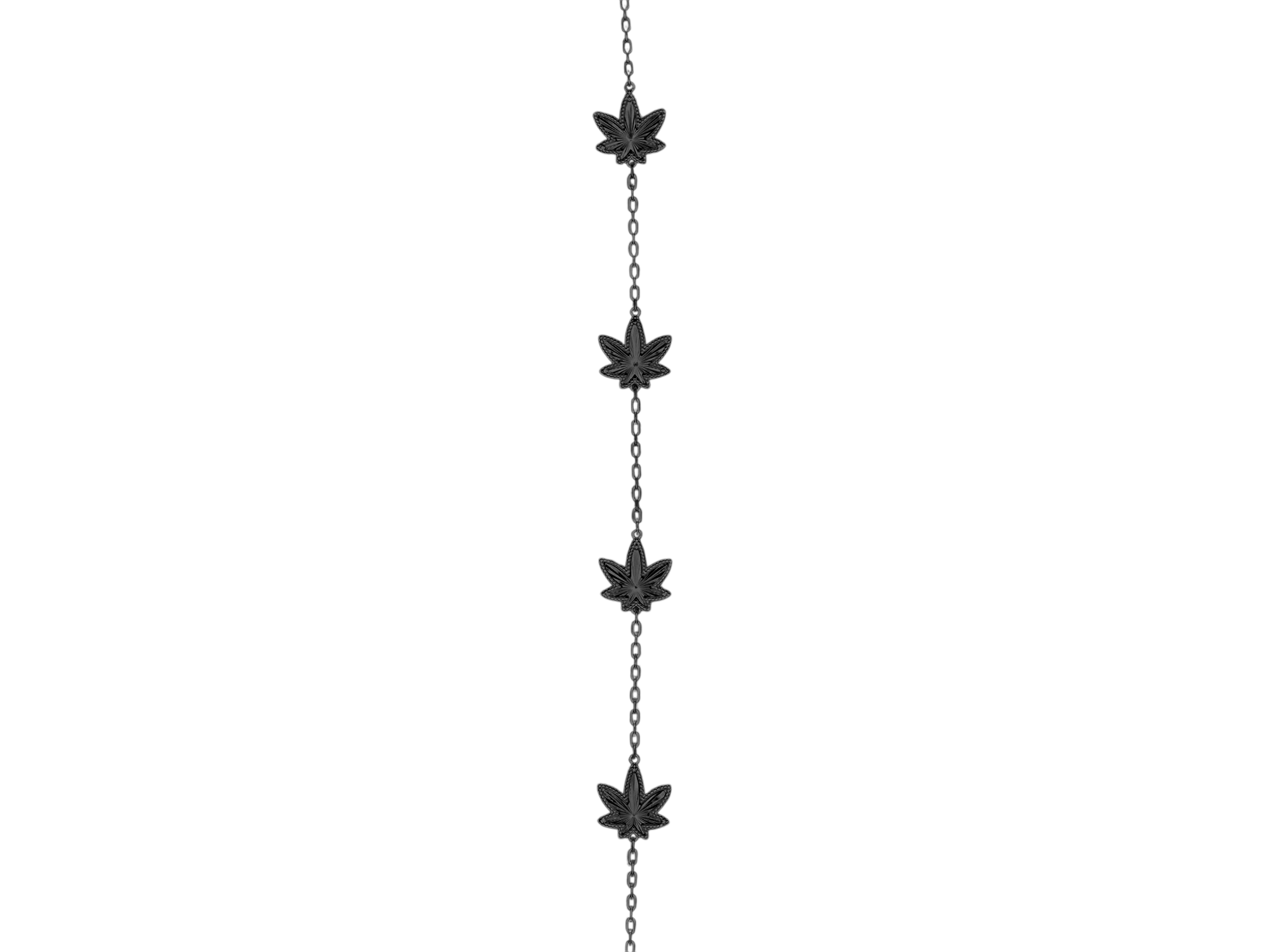 Black Eight Leaf Necklace