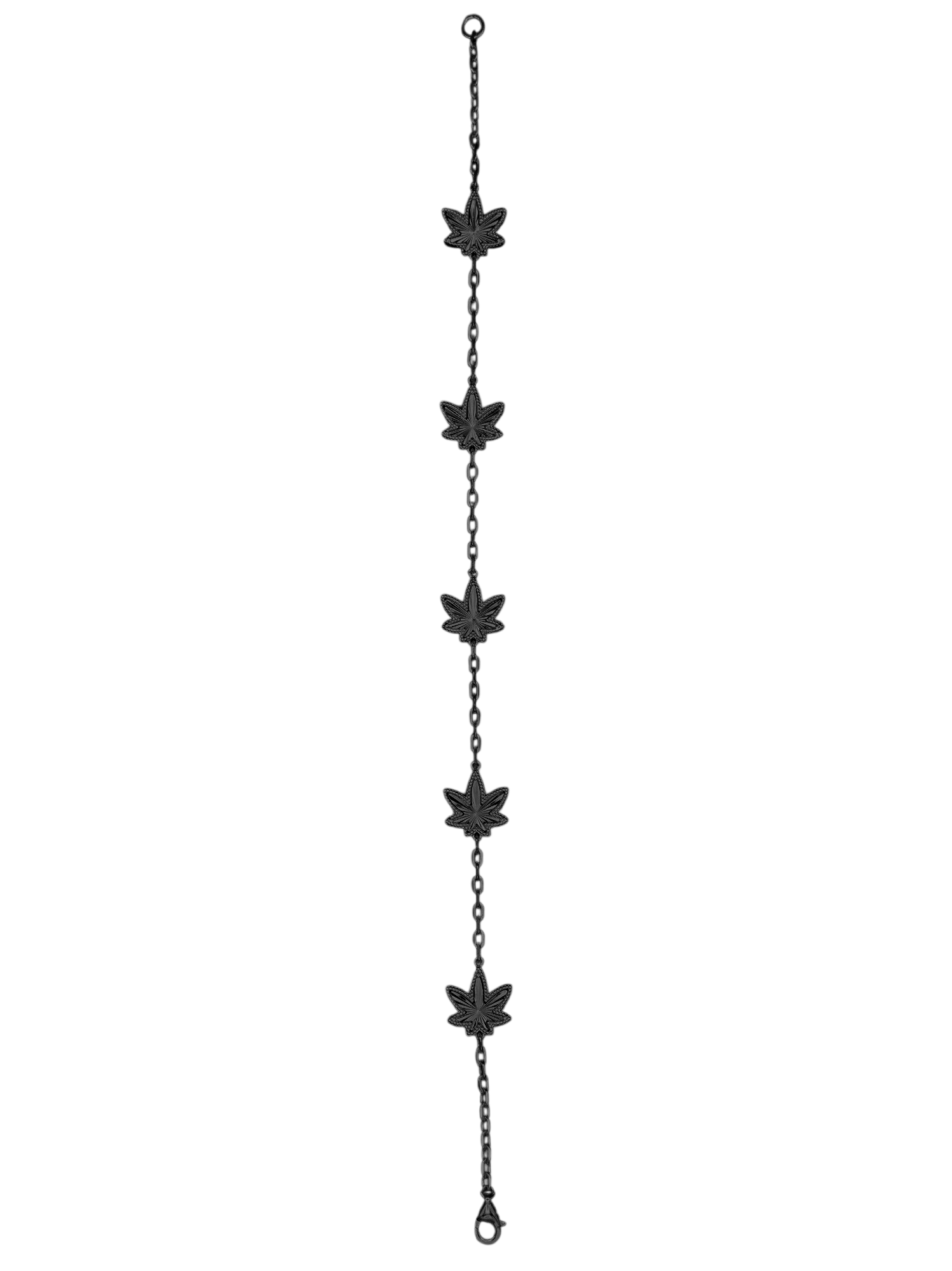 Black Five Leaf Anklet