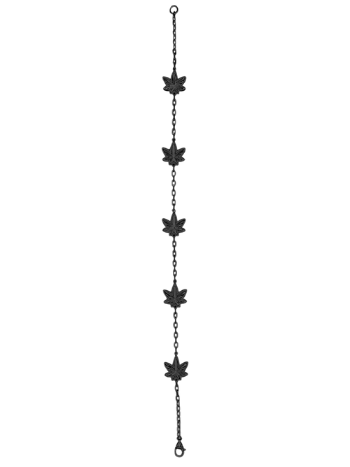 Black Five Leaf Anklet
