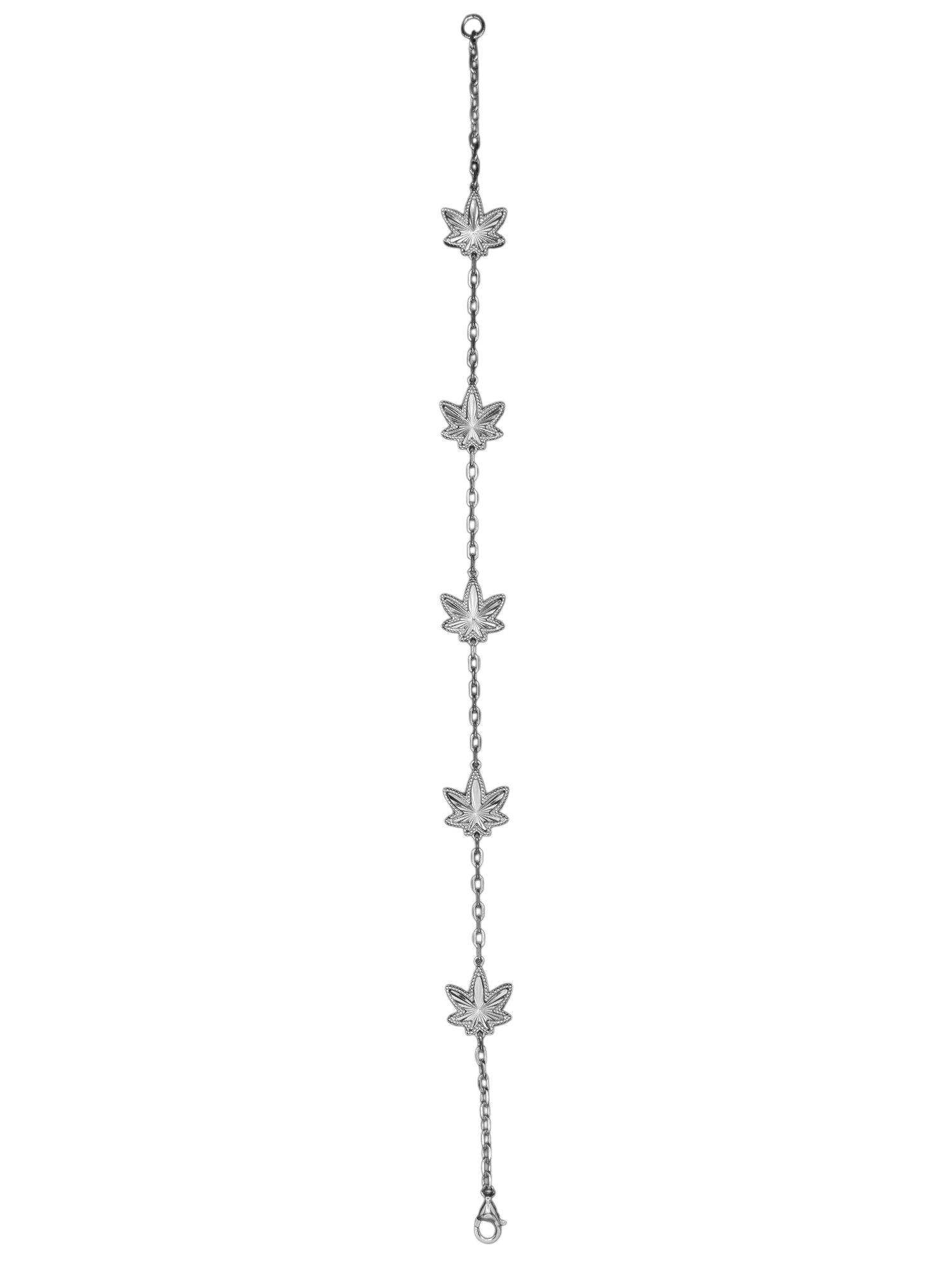 Silver Five Leaf Anklet