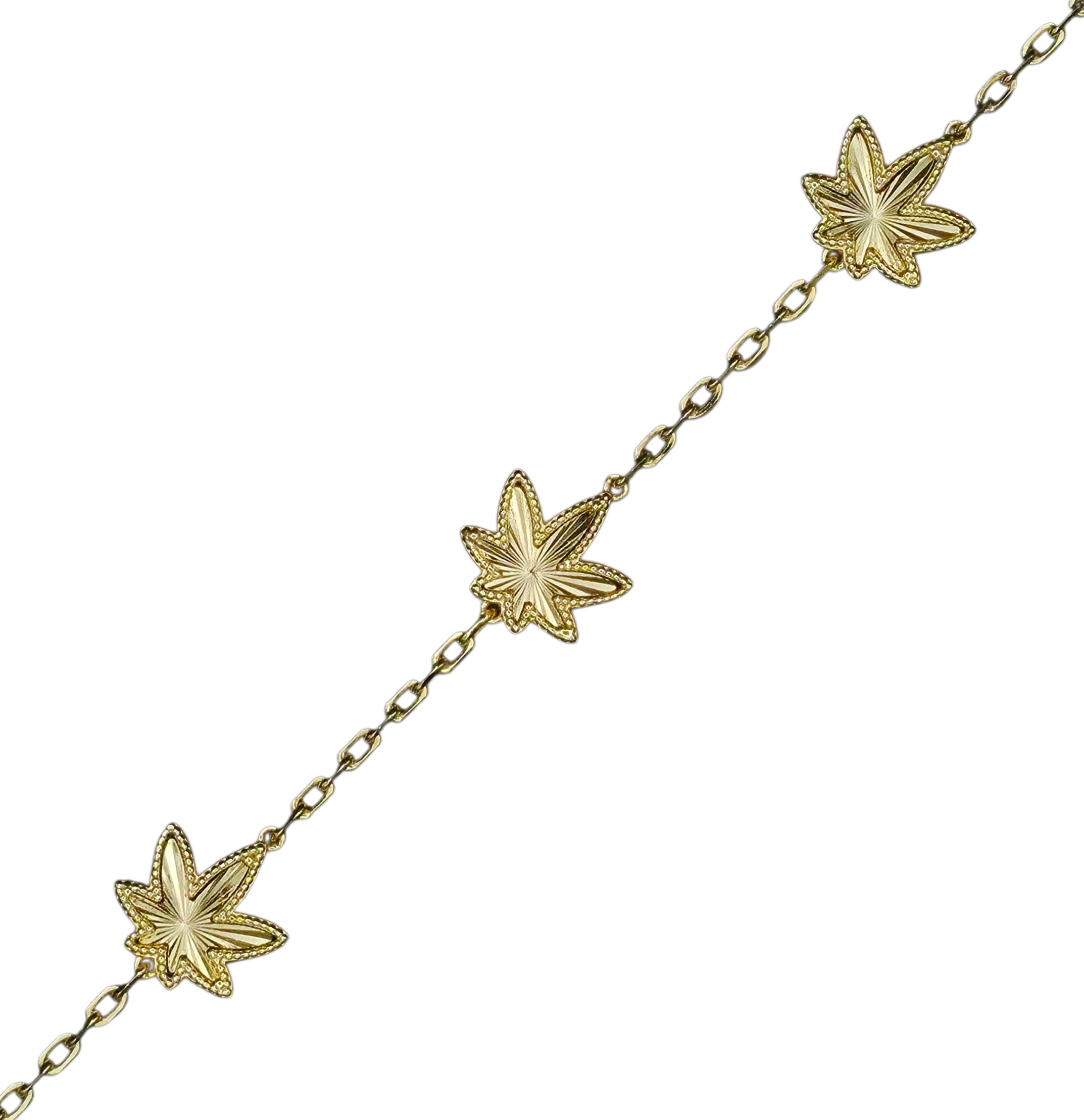 Gold Five Leaf Anklet