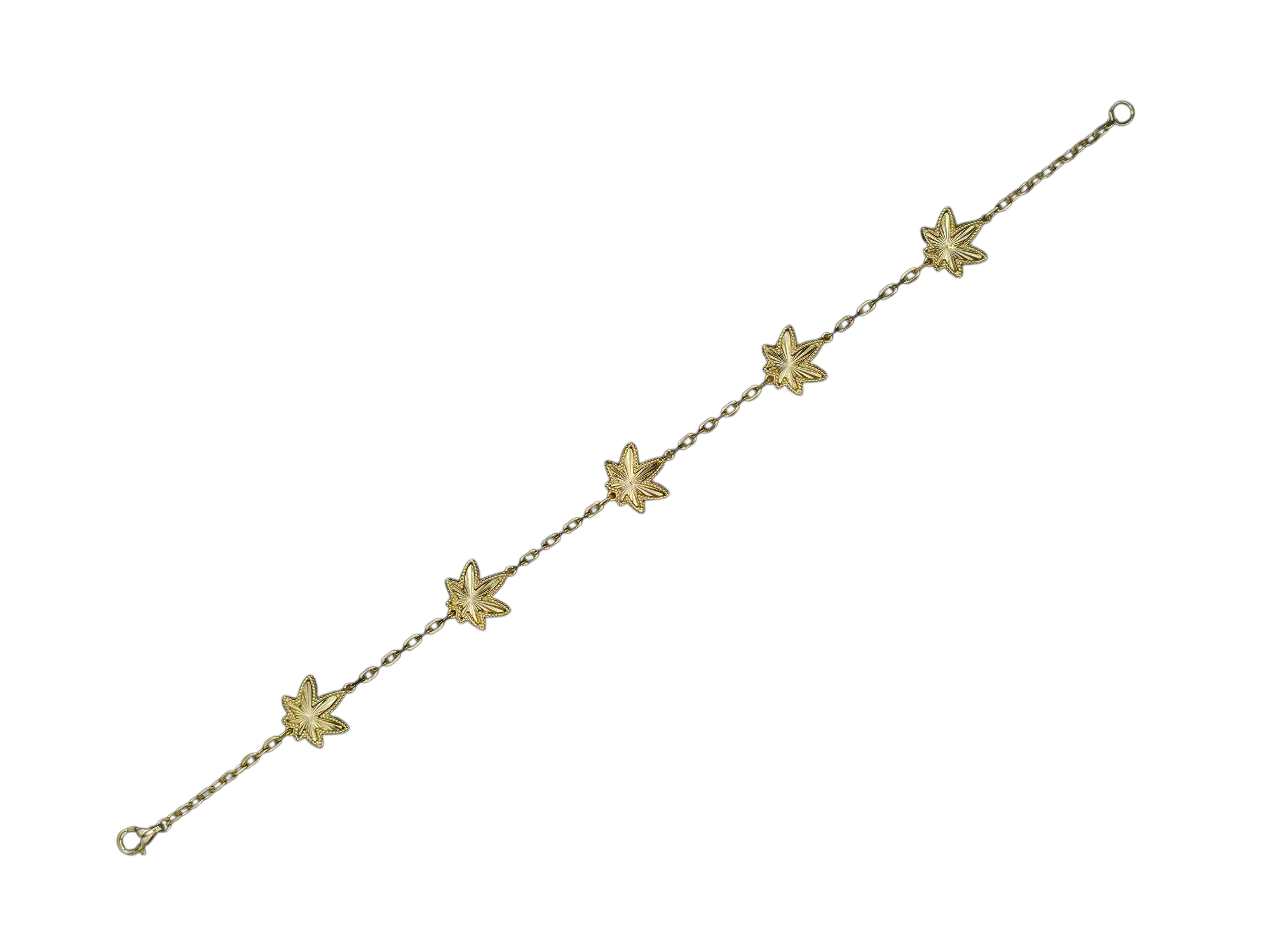 Gold Five Leaf Anklet