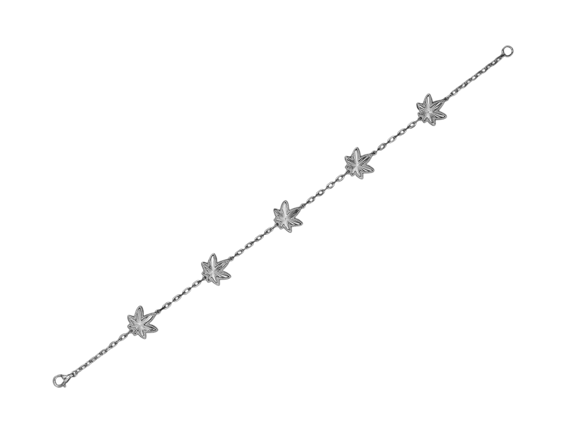 Silver Five Leaf Anklet