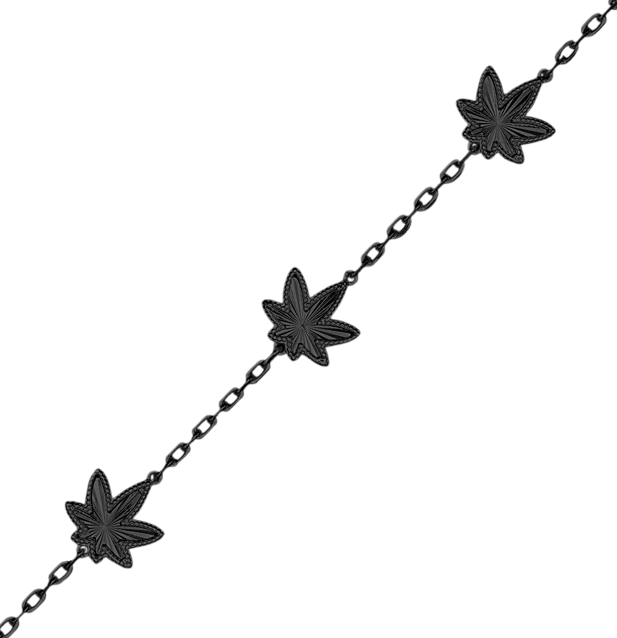 Black Five Leaf Anklet