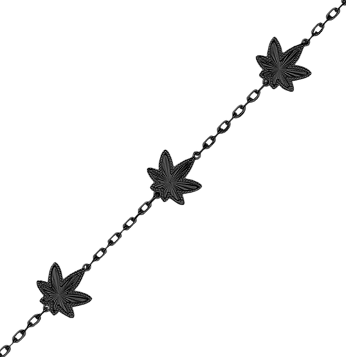 Black Five Leaf Anklet
