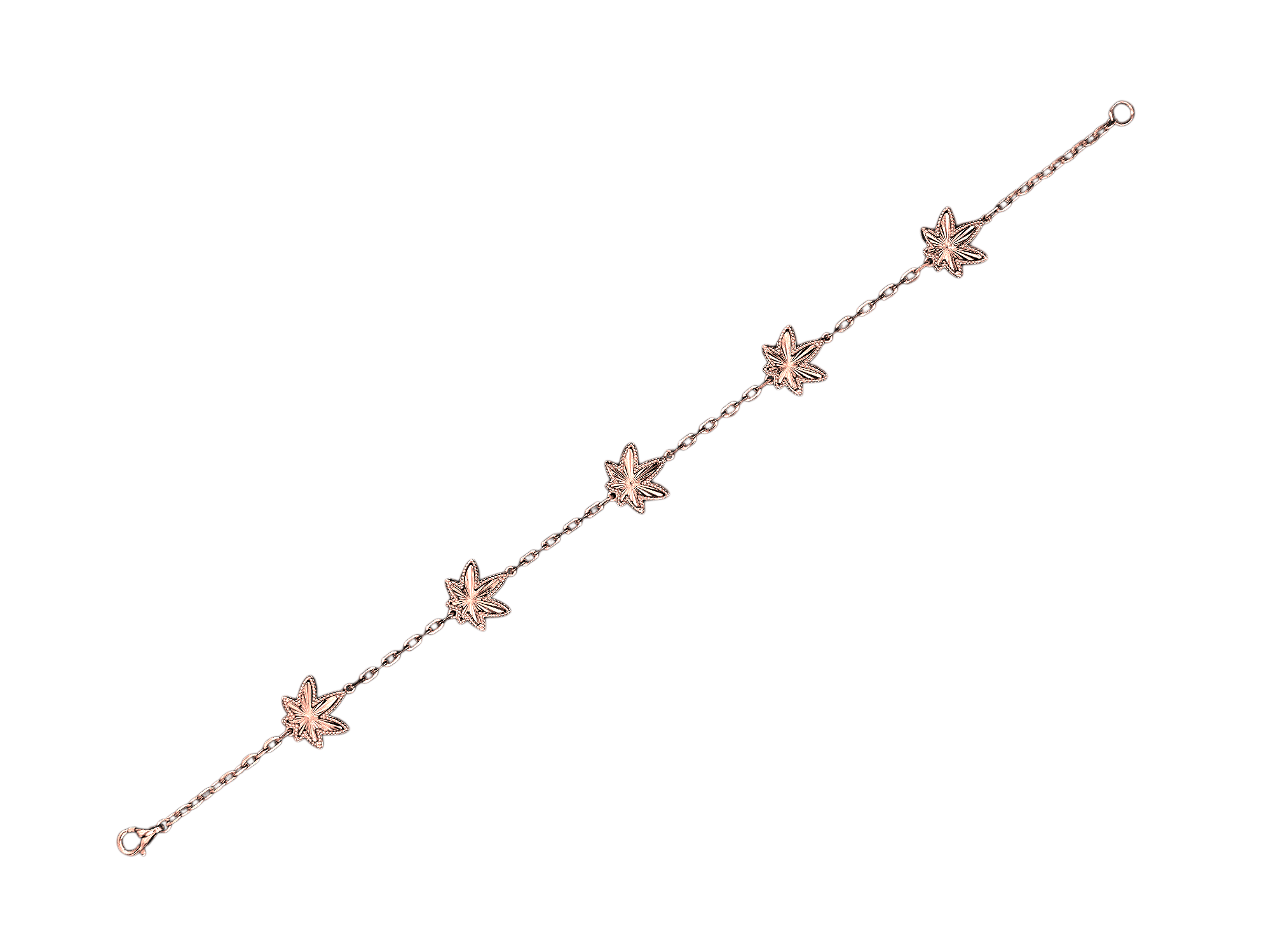 Rose Gold Five Leaf Anklet