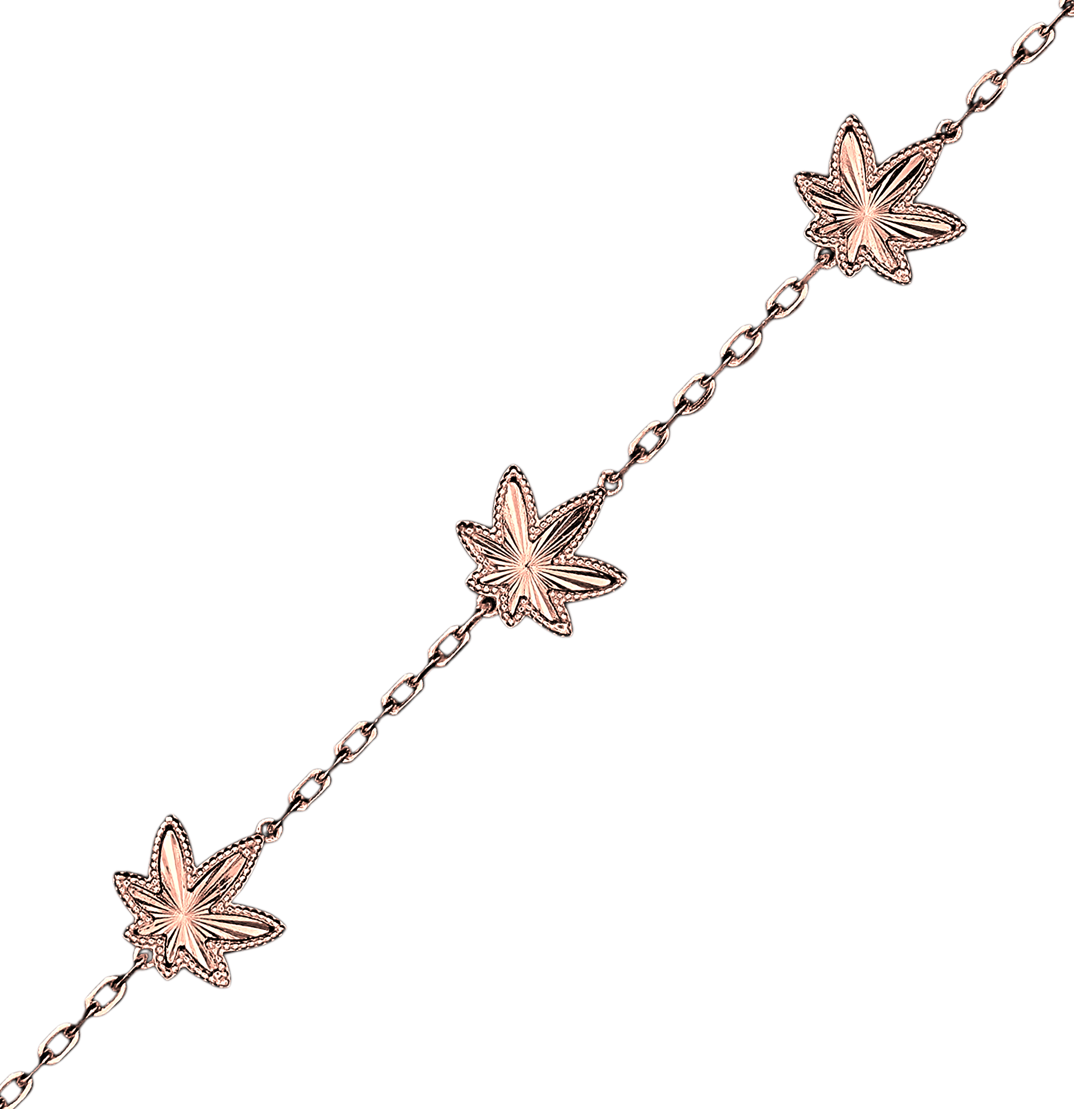 Rose Gold Five Leaf Anklet
