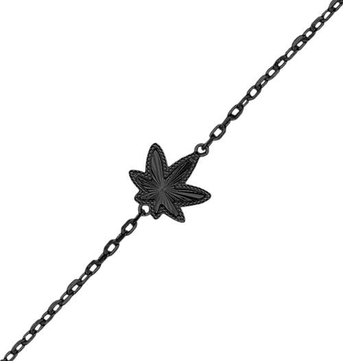 Black One Leaf Bracelet