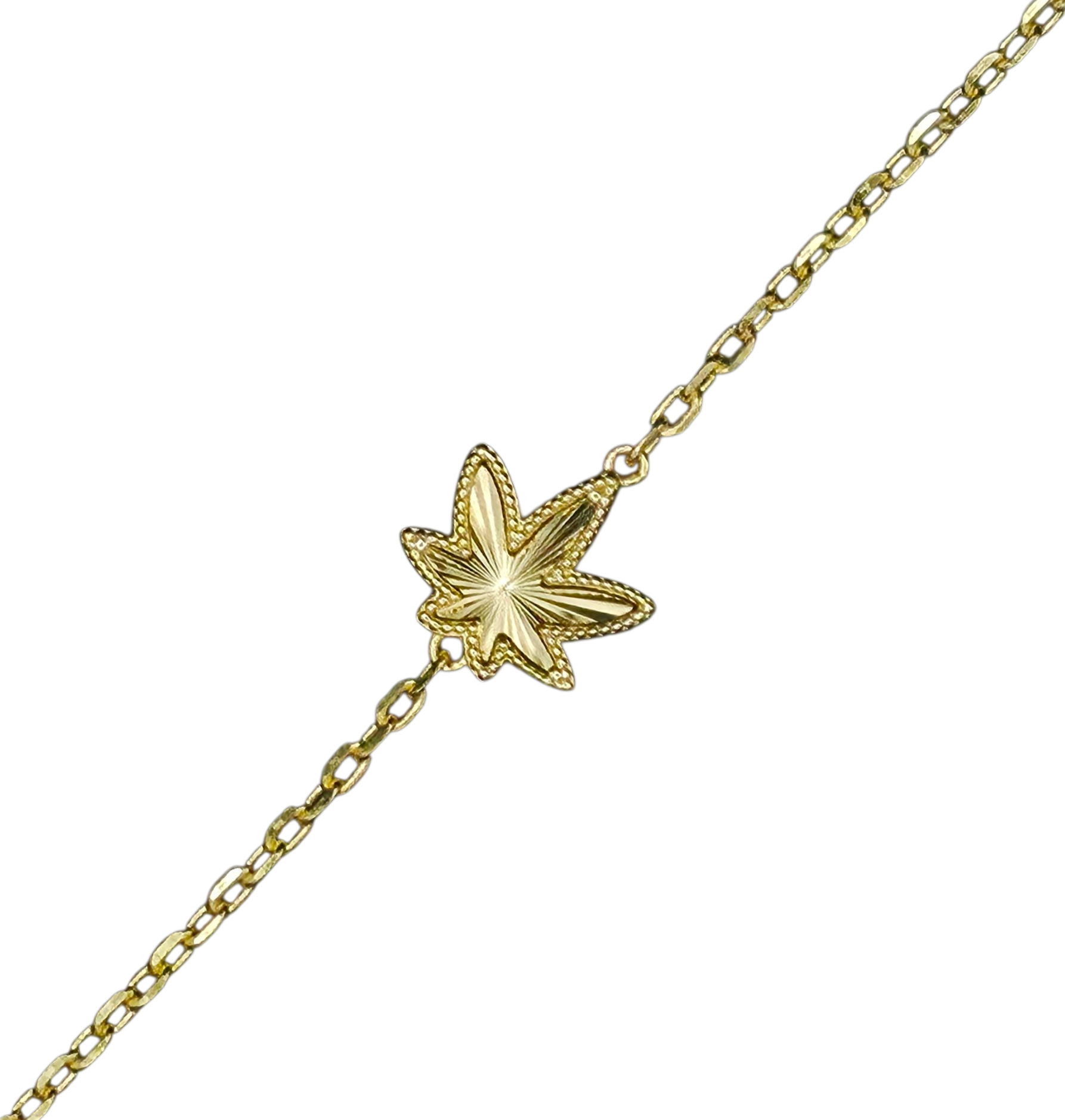 Gold One Leaf Bracelet