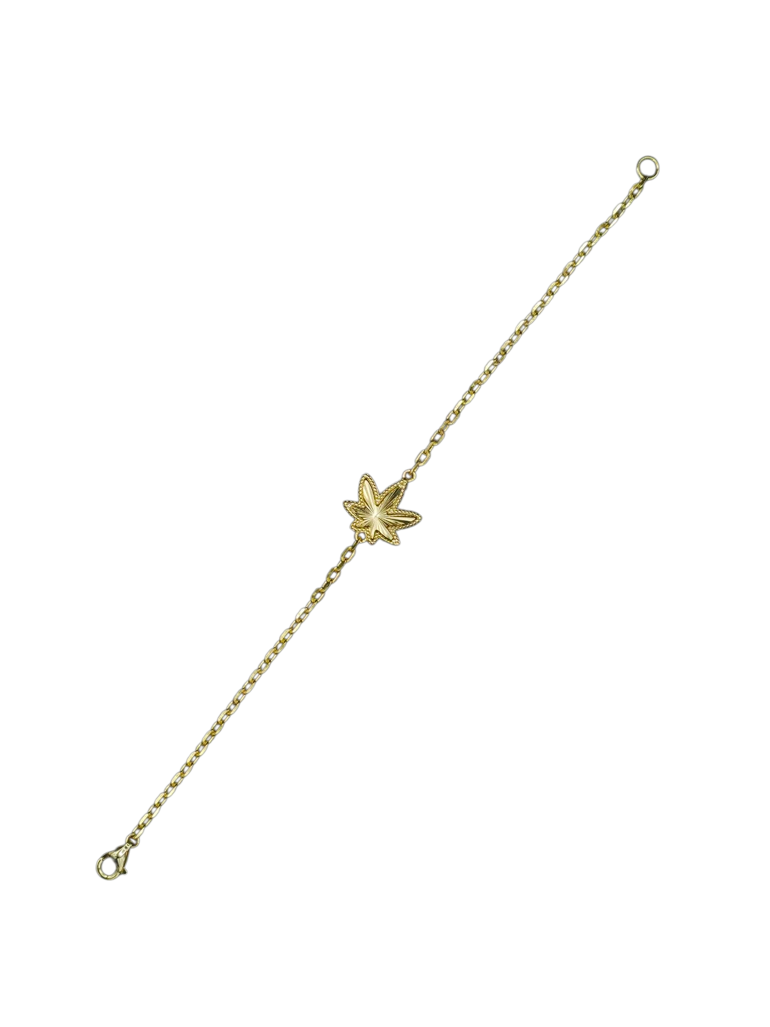 Gold One Leaf Bracelet