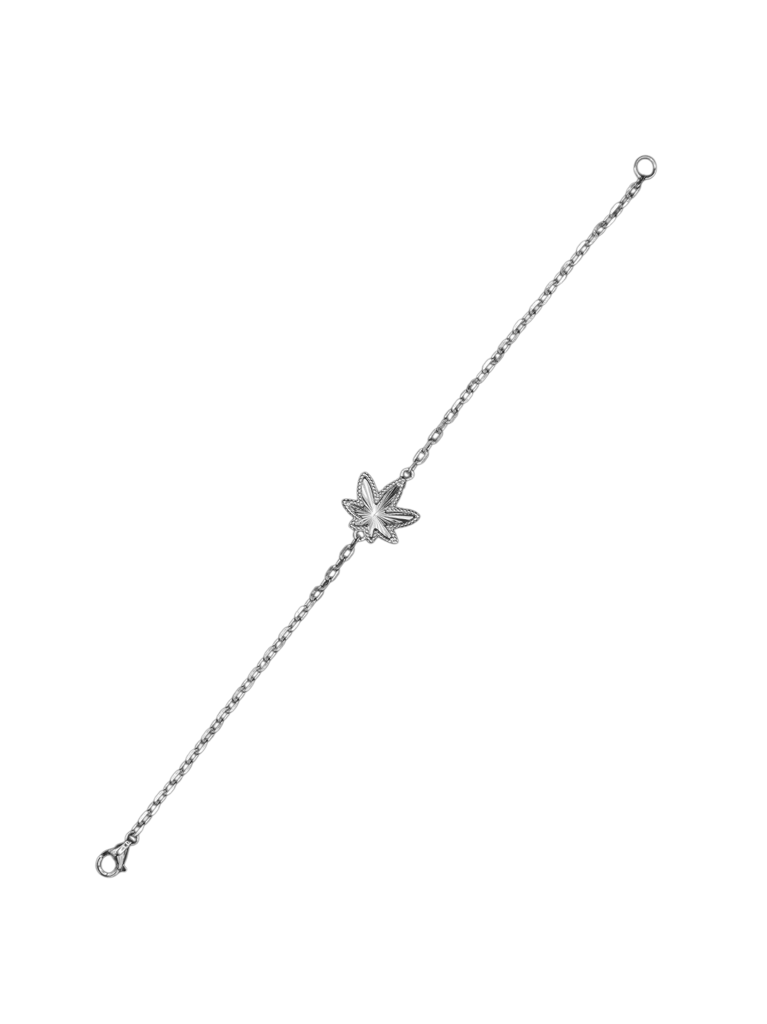 Silver One Leaf Bracelet