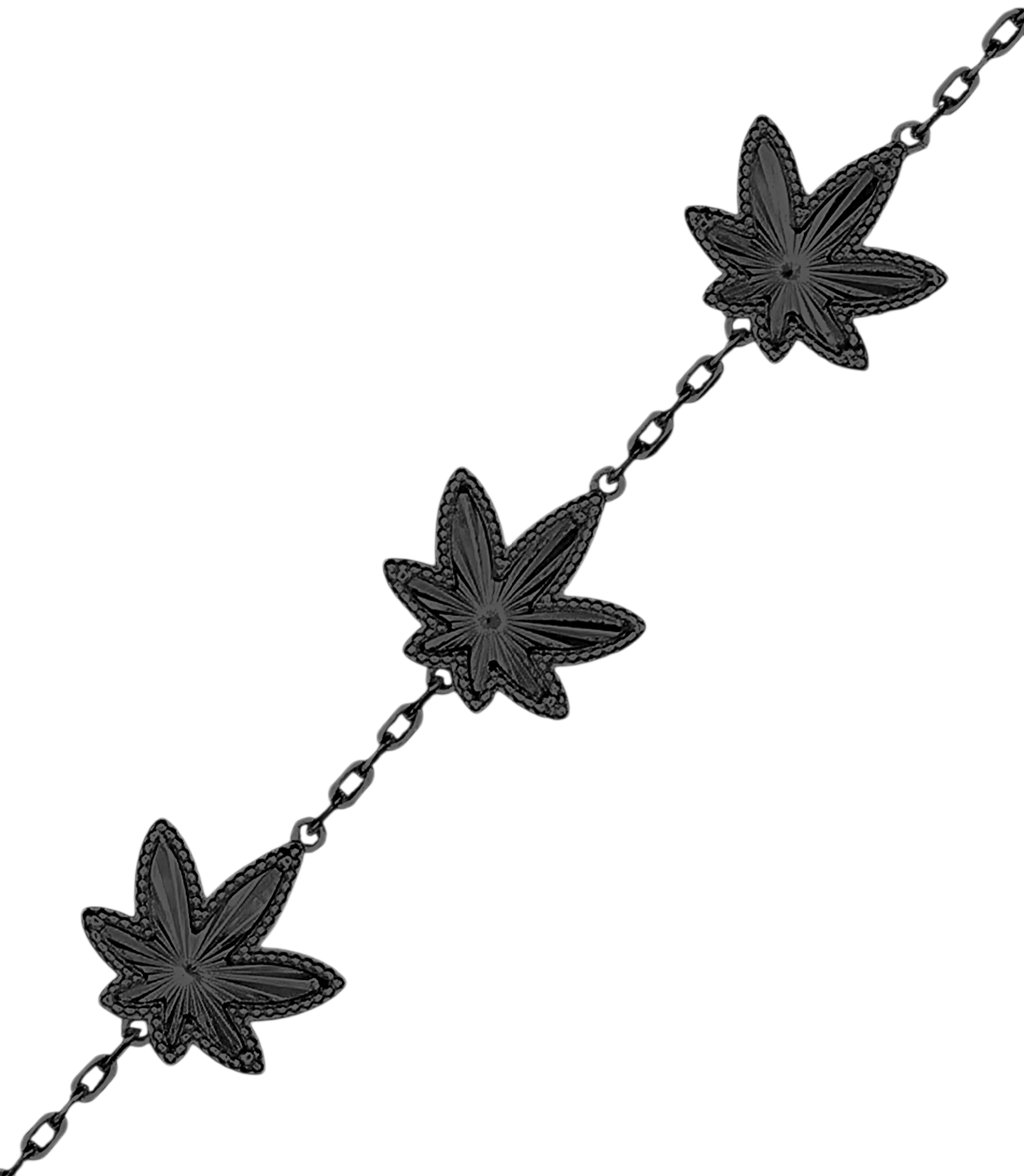 Black Five Leaf Bracelet