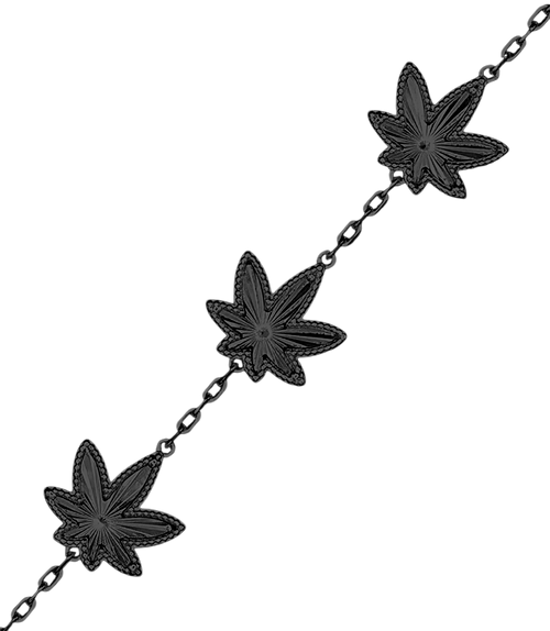 Black Five Leaf Bracelet