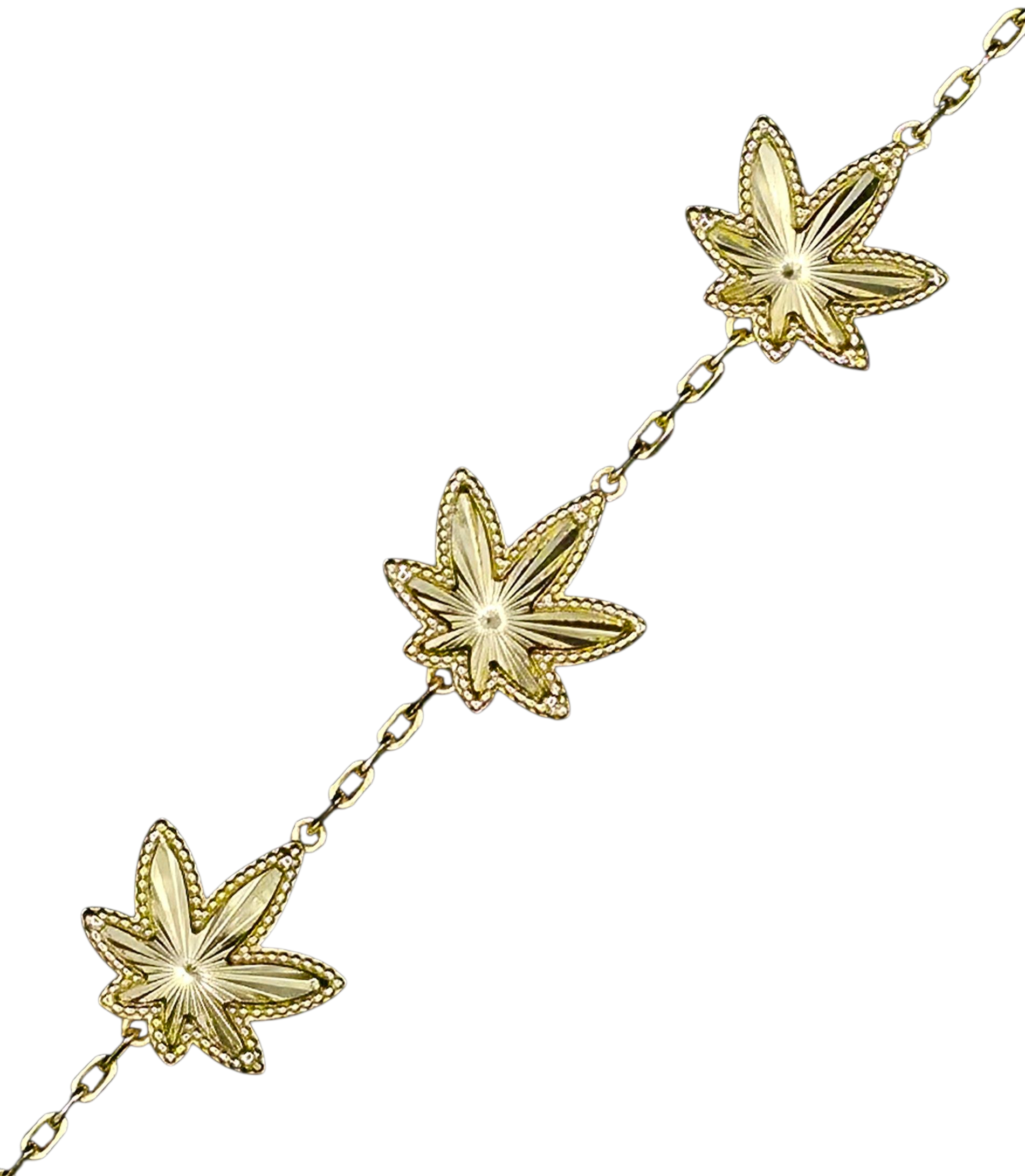 Gold Five Leaf Bracelet