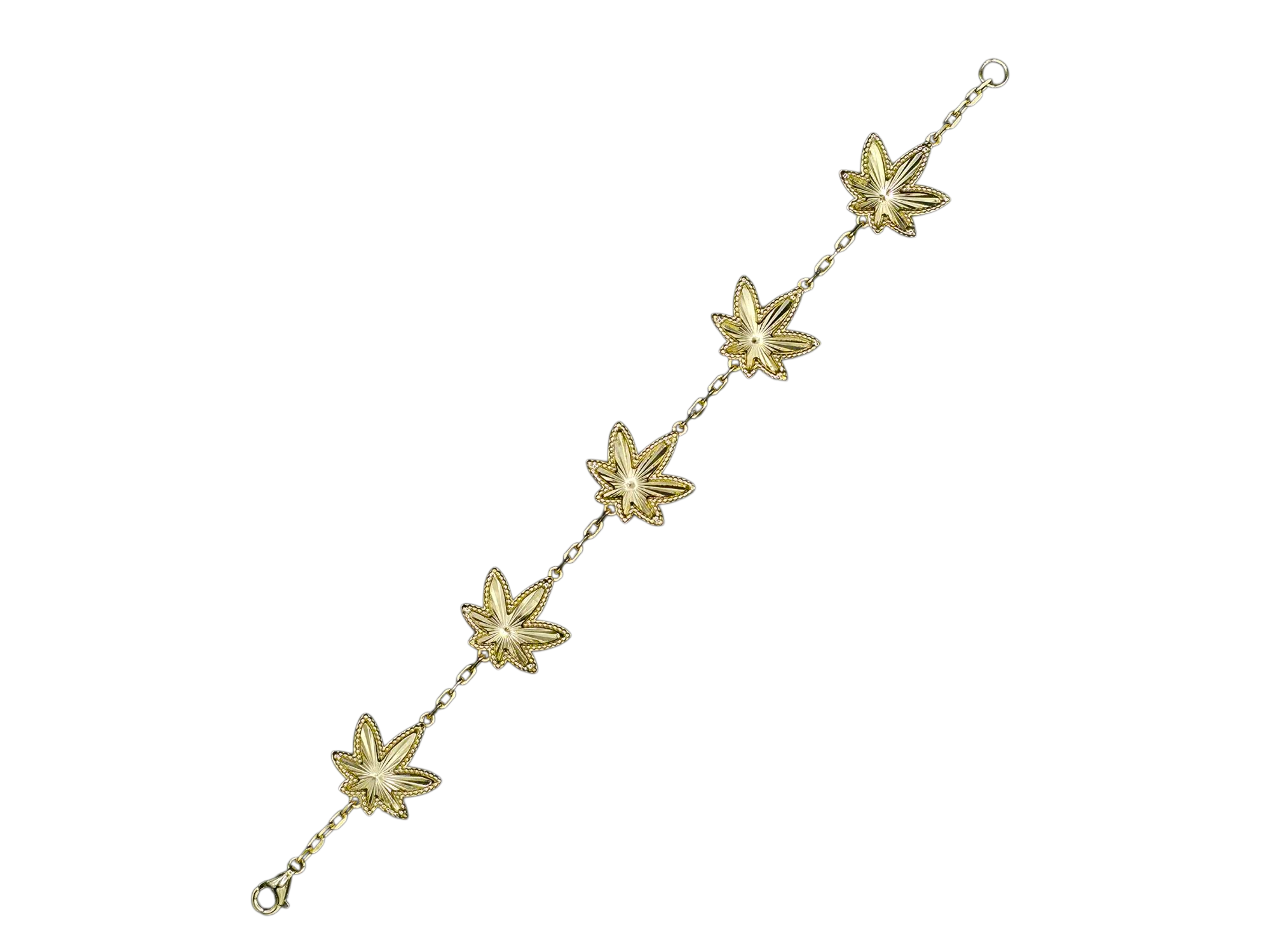 Gold Five Leaf Bracelet