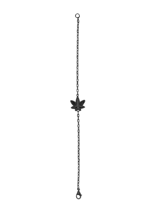 Black One Leaf Bracelet