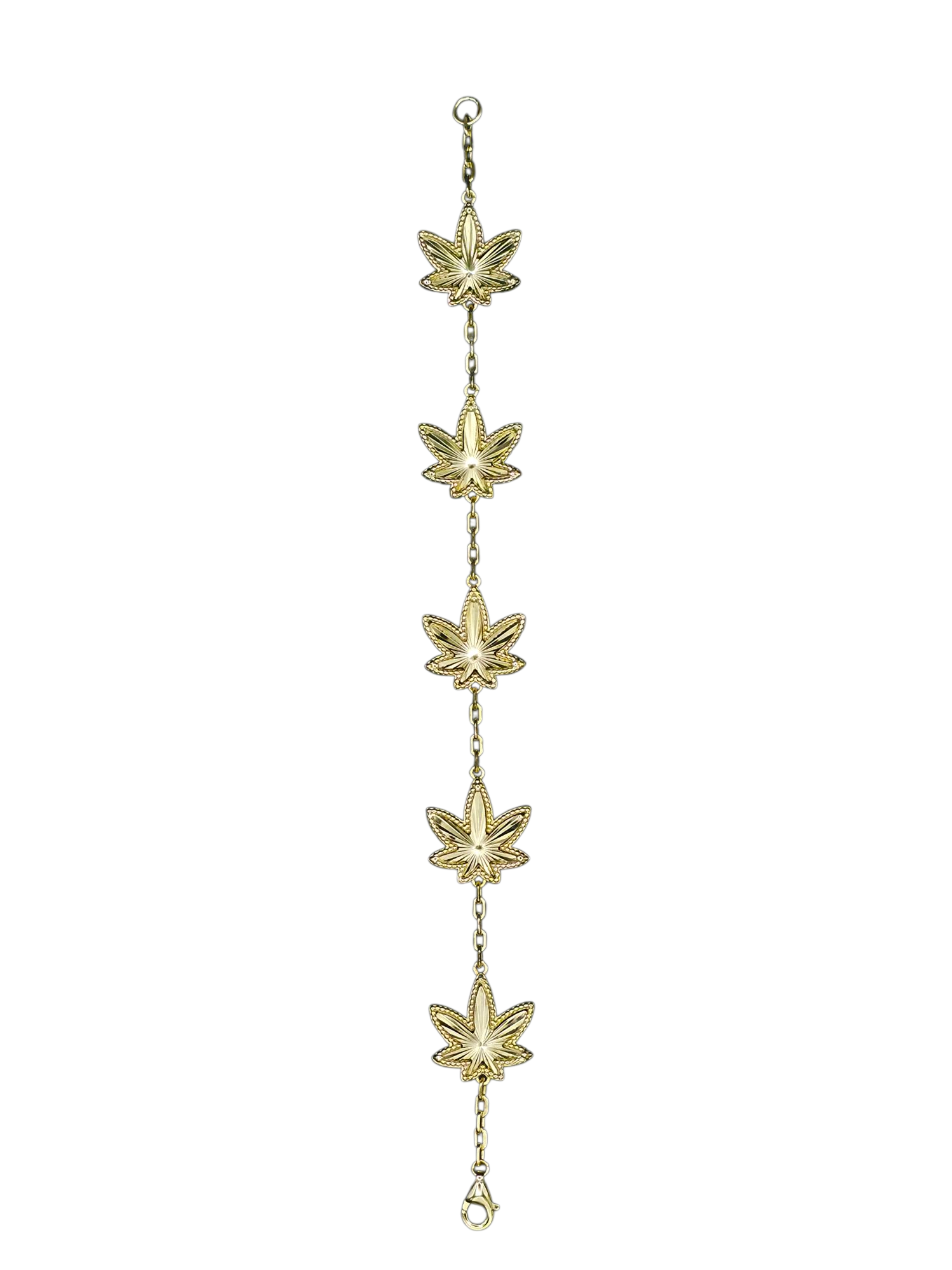Gold Five Leaf Bracelet