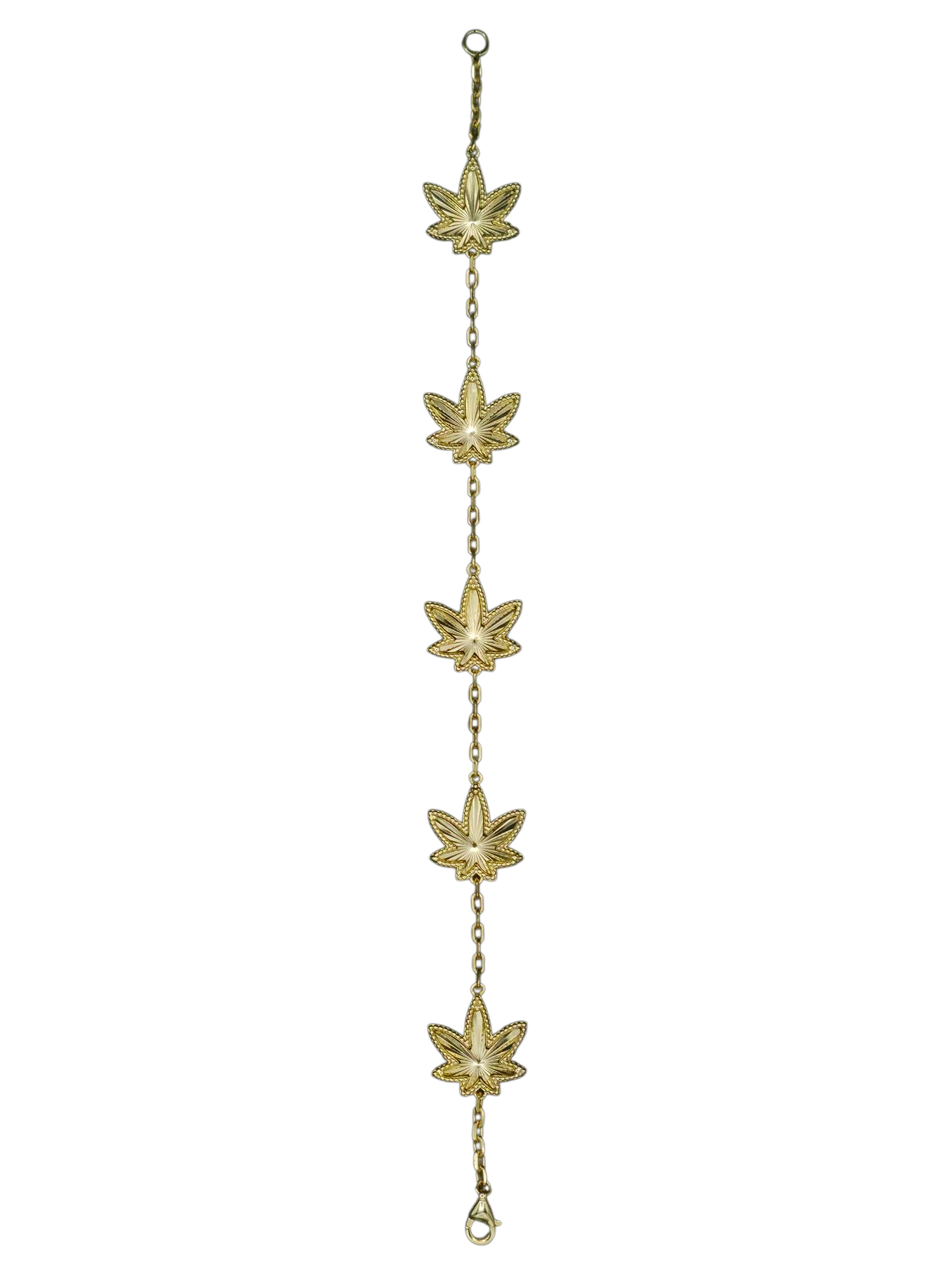 Gold Five Leaf Bracelet
