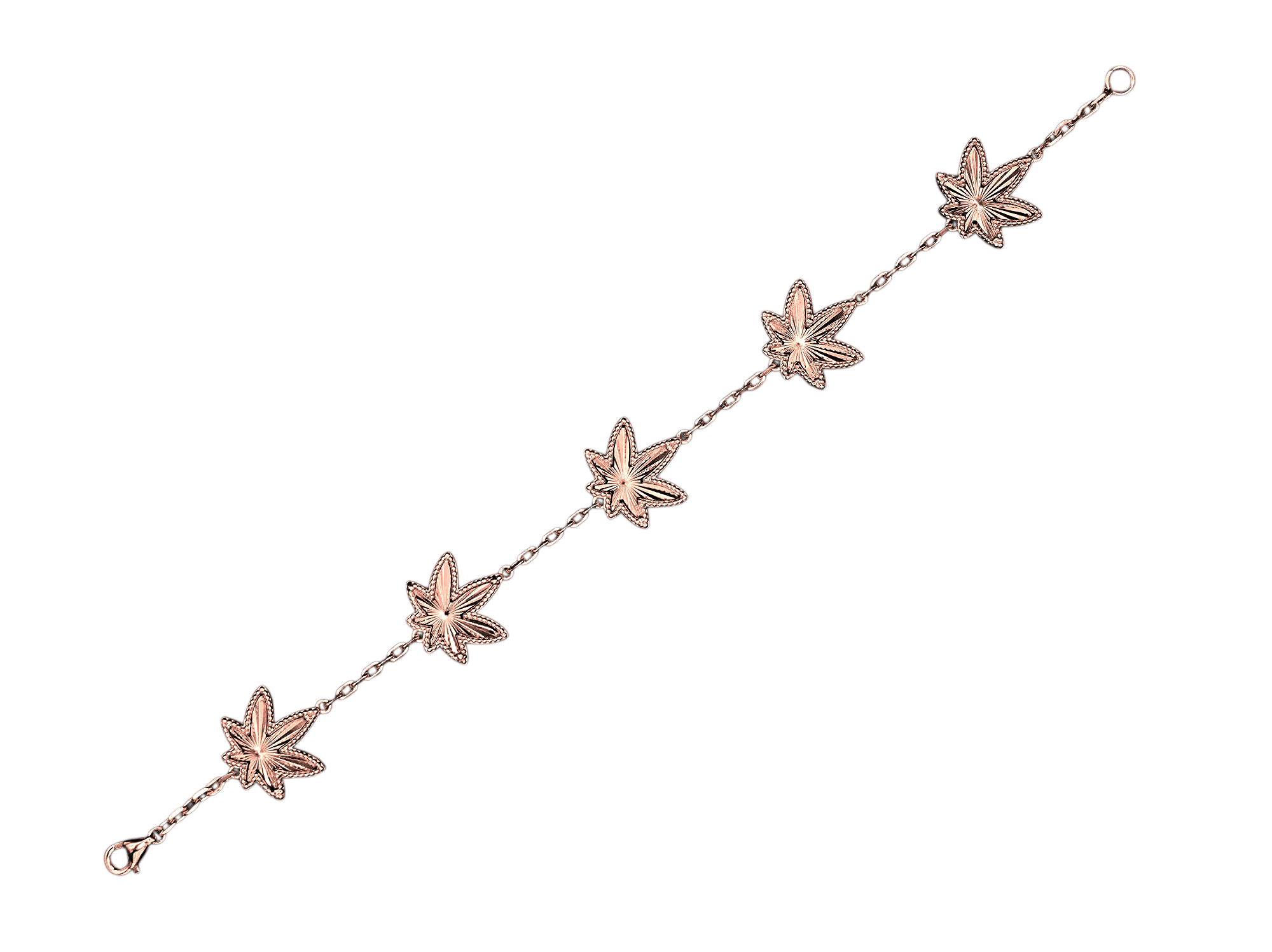 Rose Gold Five Leaf Bracelet