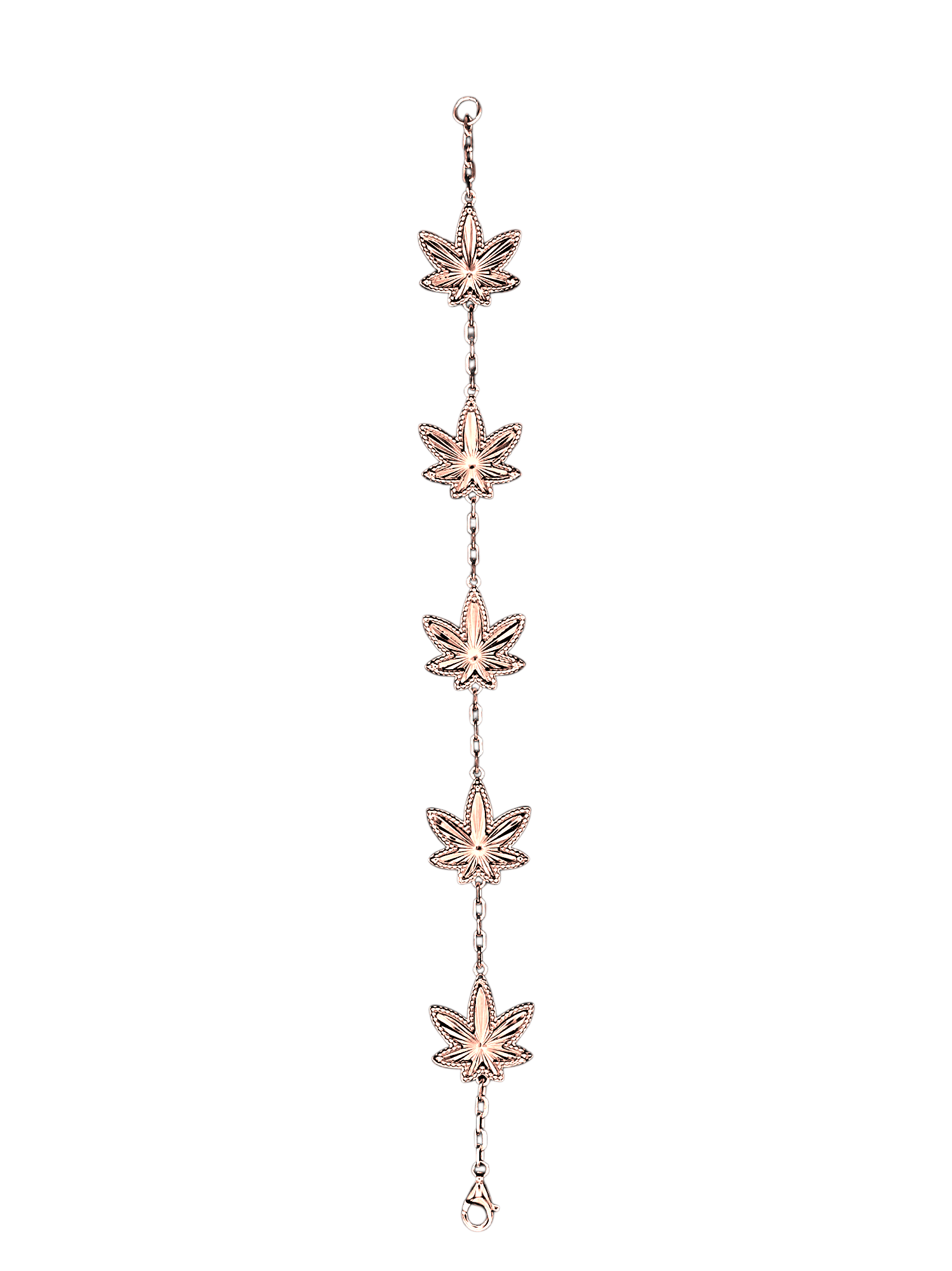 Rose Gold Five Leaf Bracelet