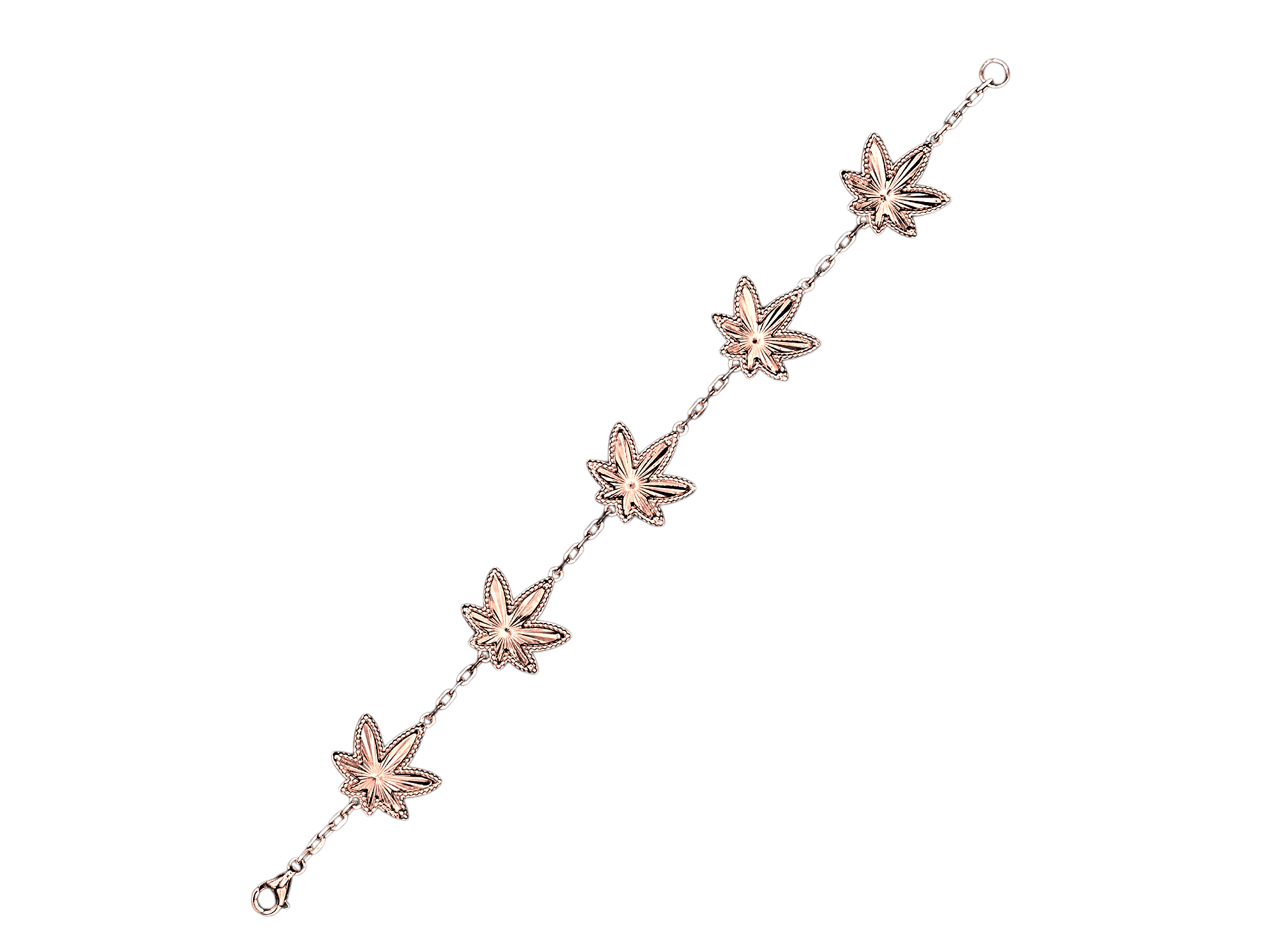 Rose Gold Five Leaf Bracelet