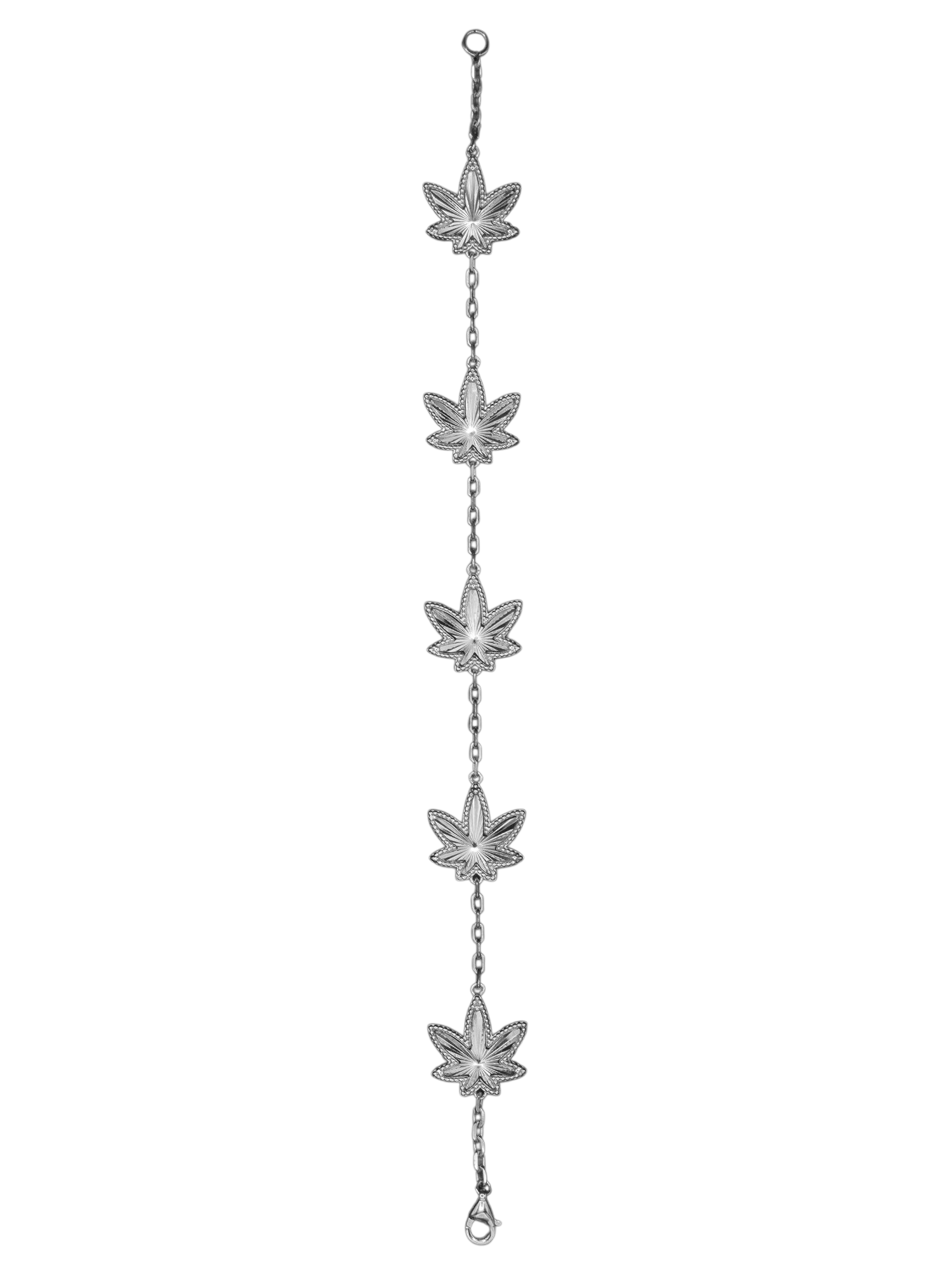 Silver Five Leaf Bracelet