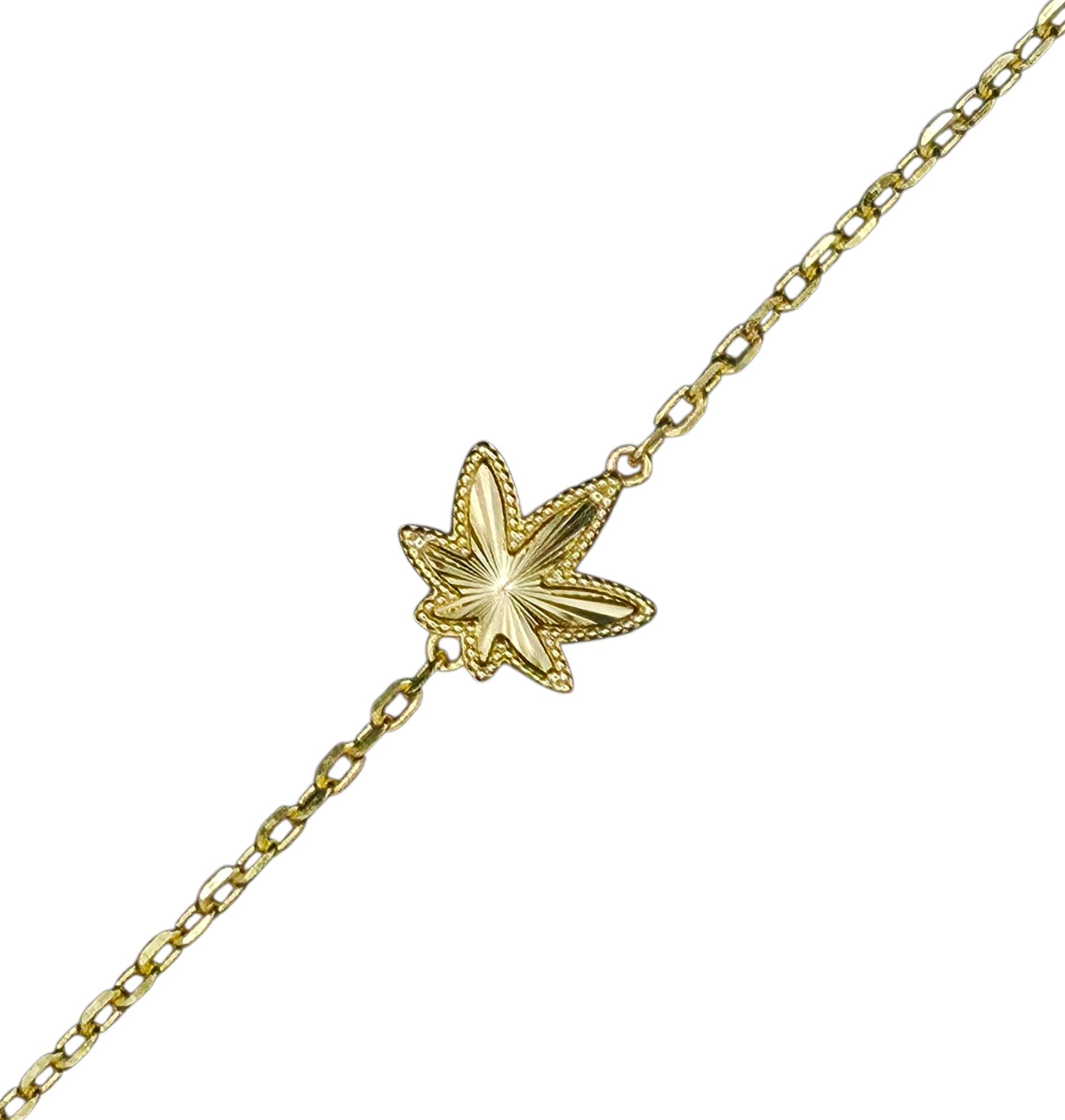 Gold One Leaf Necklace
