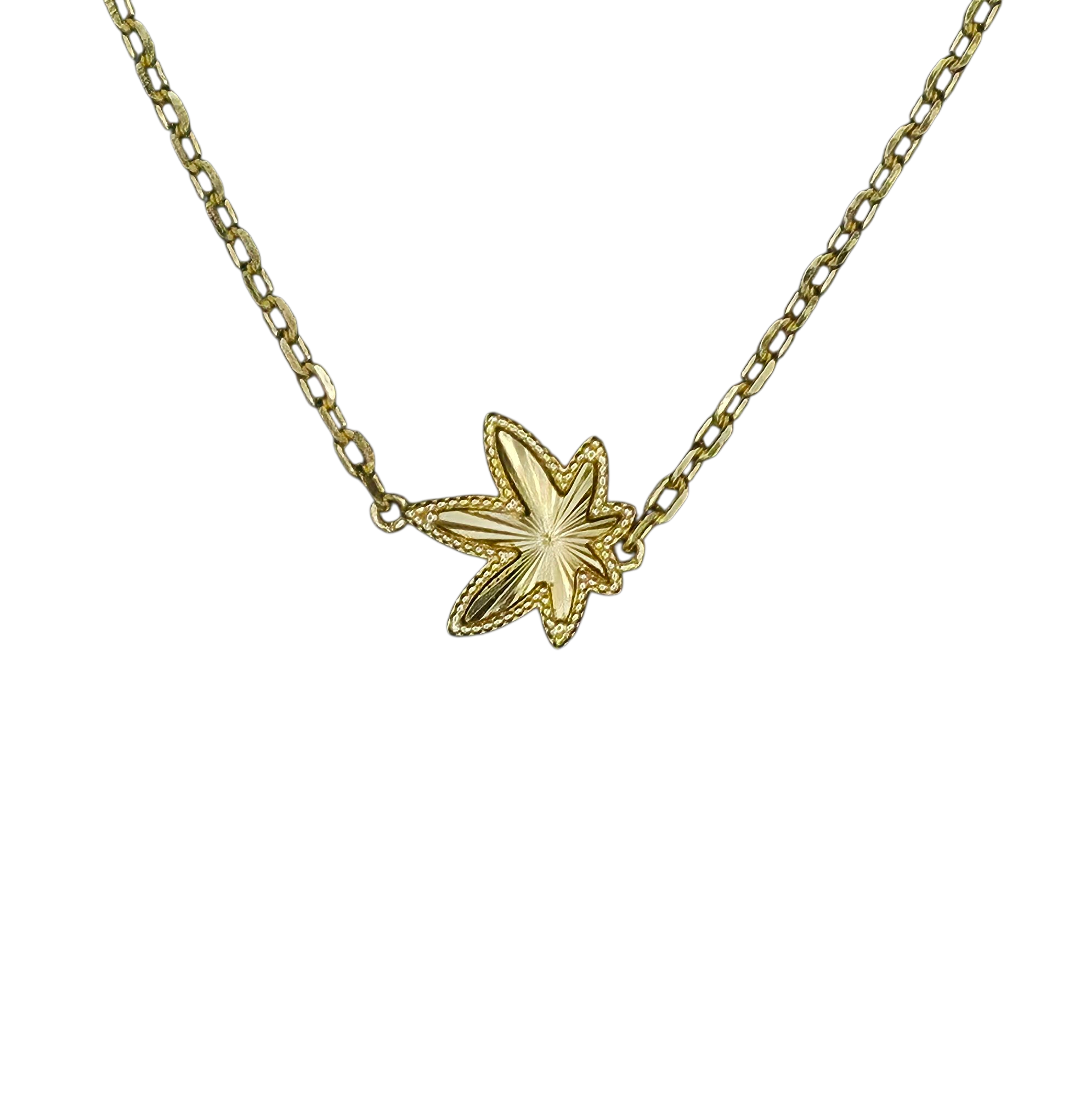 Gold One Leaf Necklace