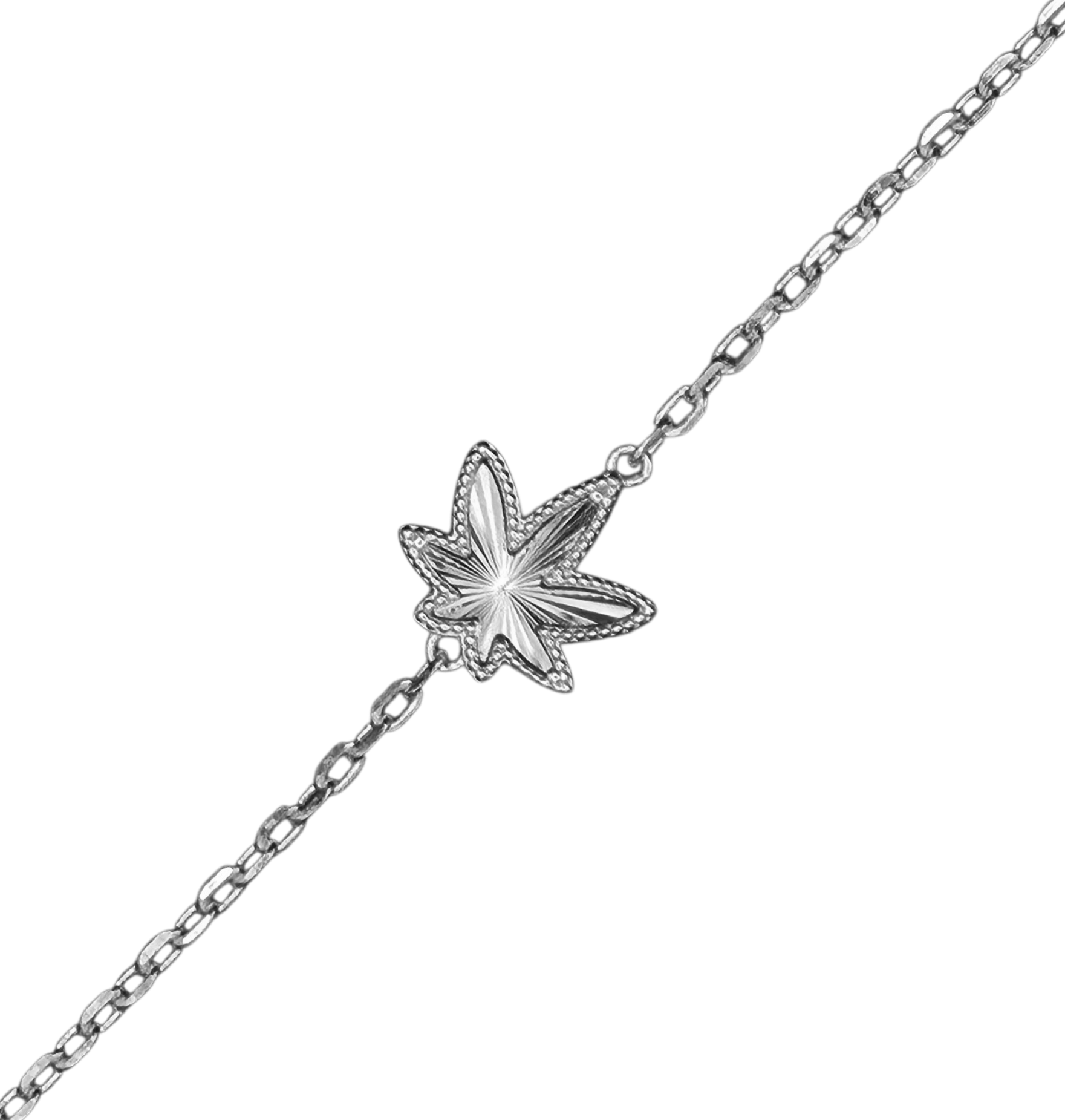 Silver One Leaf Necklace