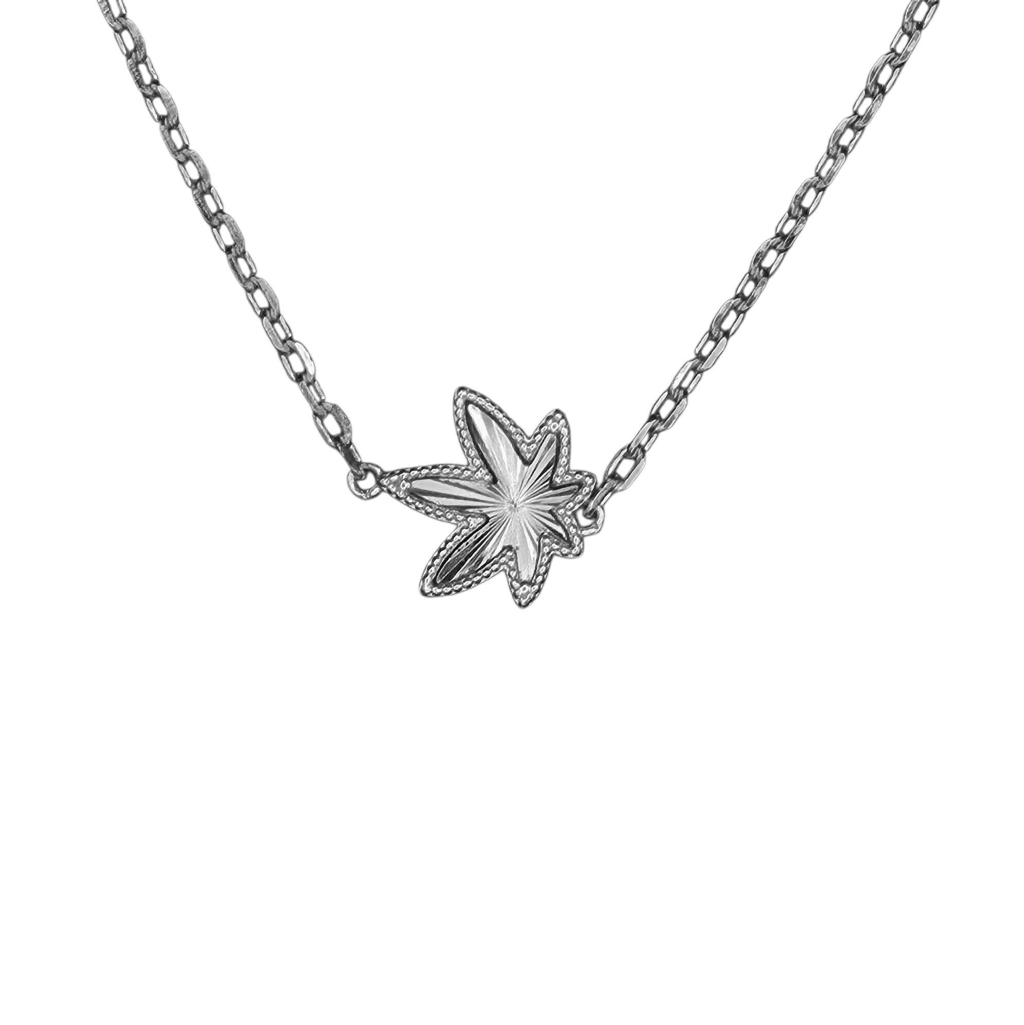 Silver One Leaf Necklace