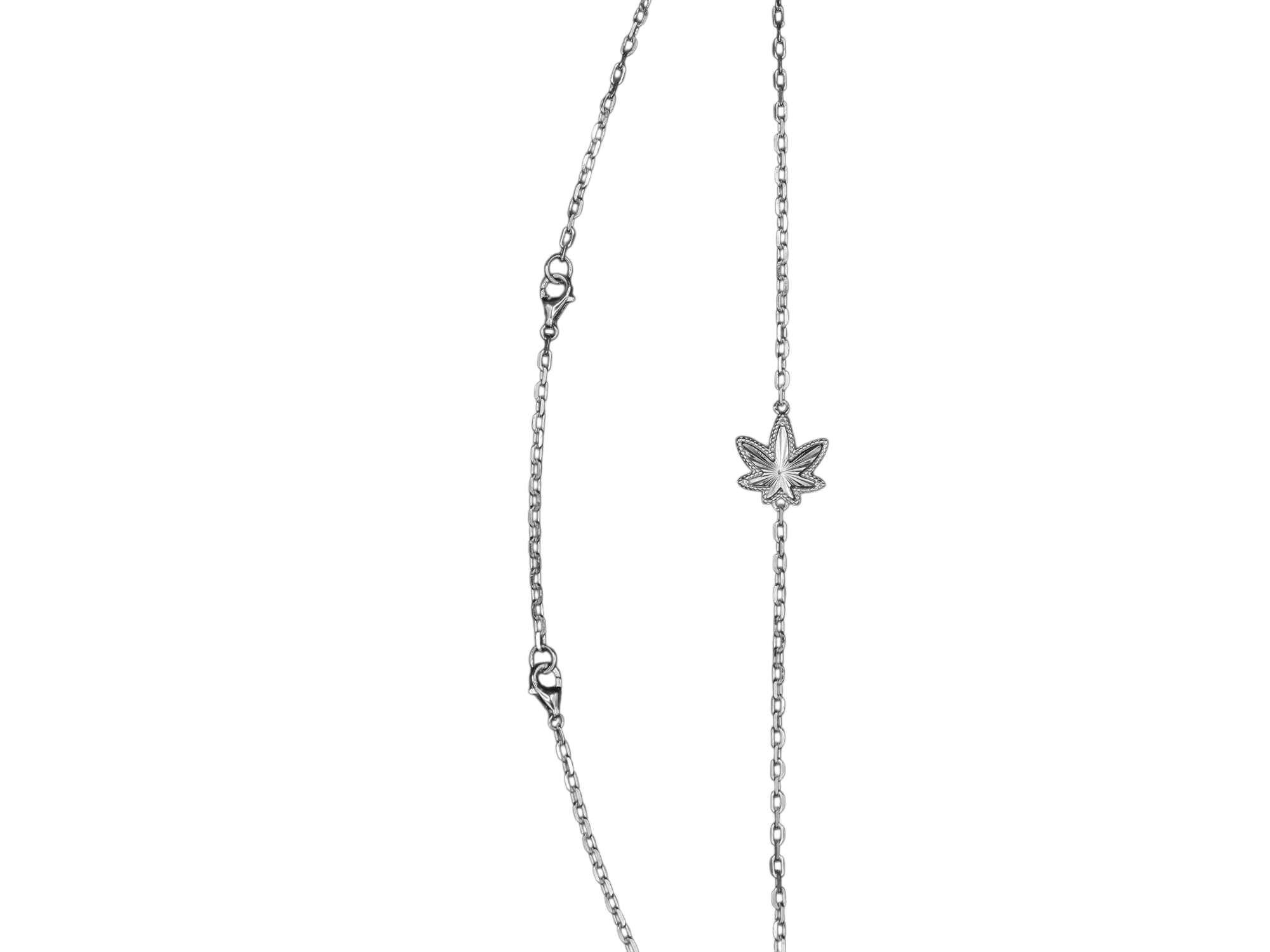 Silver One Leaf Necklace