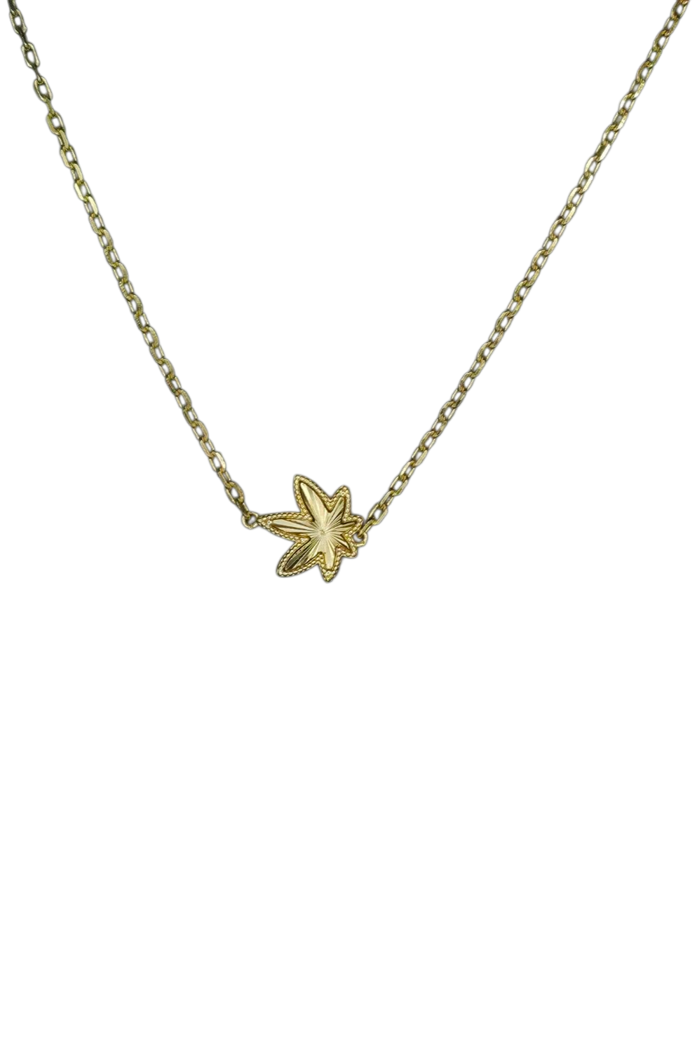 Gold One Leaf Necklace