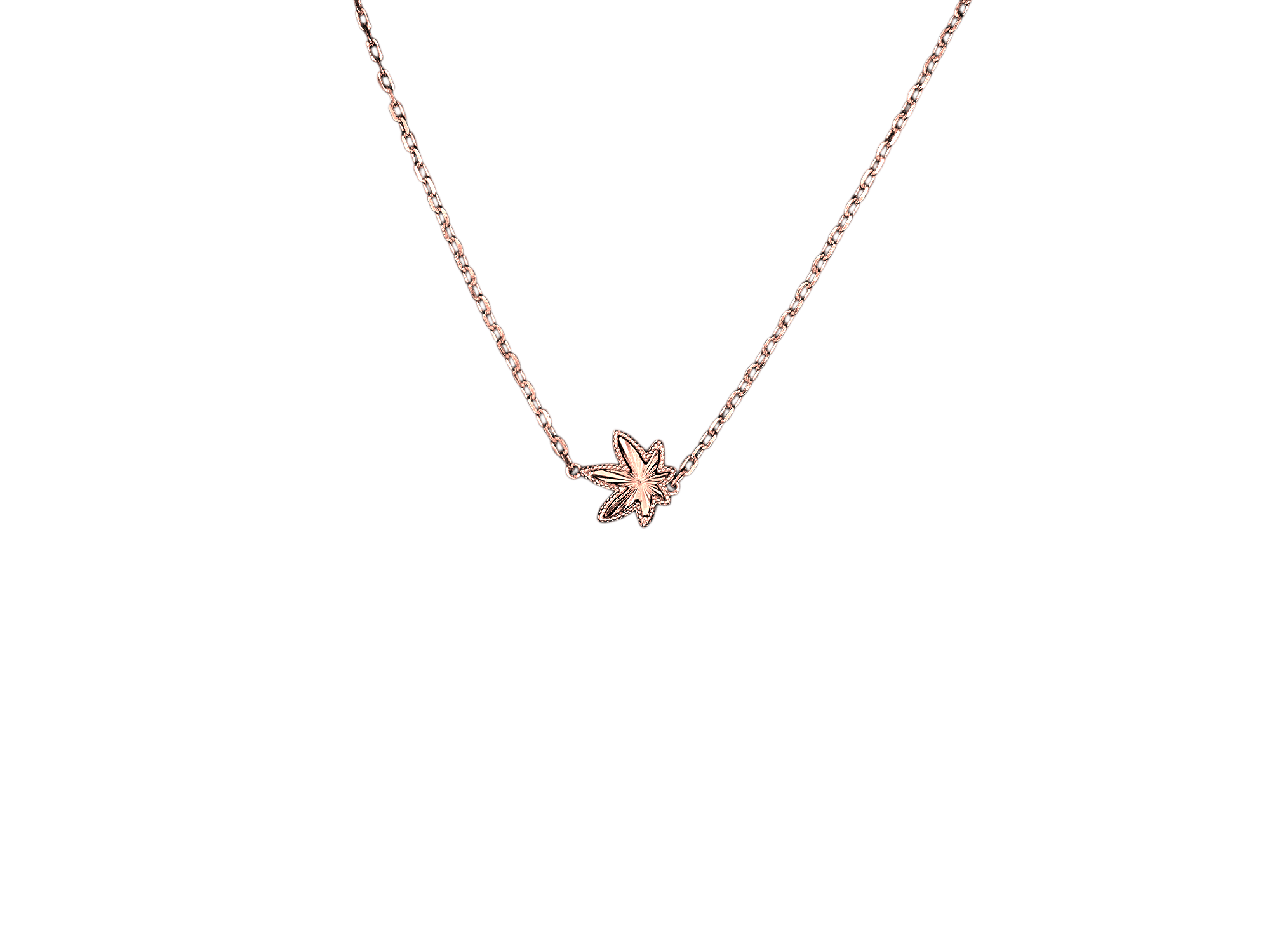 Rose Gold One Leaf Necklace
