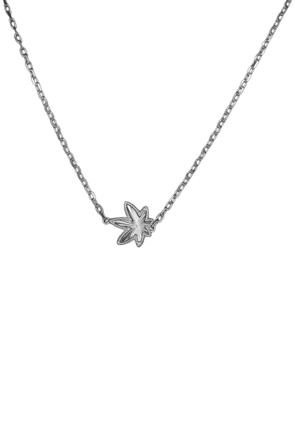 Silver One Leaf Necklace