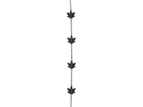 Black Eight Leaf Necklace